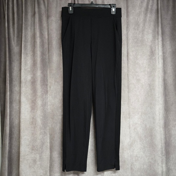Athleta Pants - Athleta Brooklyn Ankle Pants Stretch Travel Work Slits Black Women's Size 4 Tall